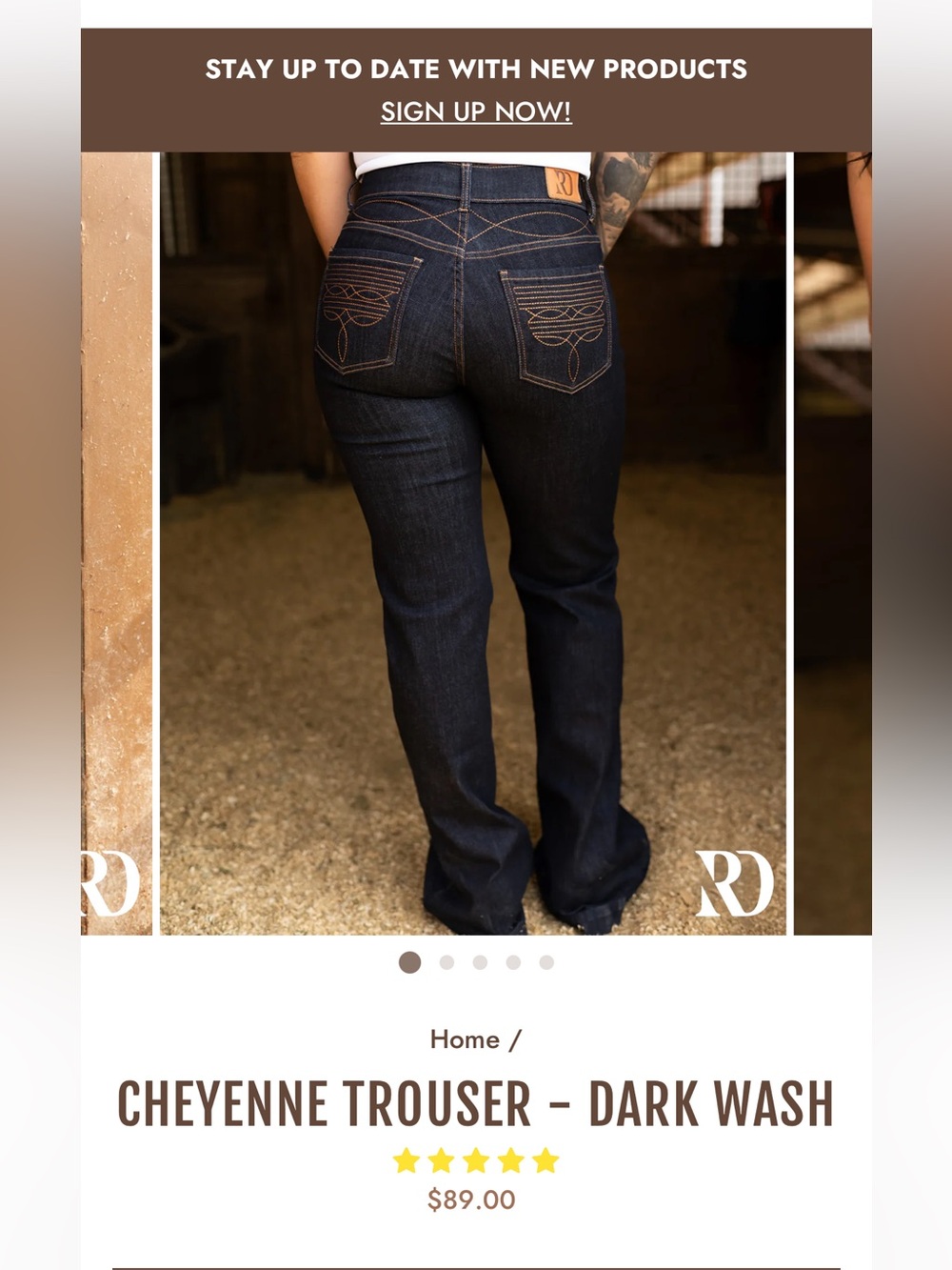 Cheyenne Trouser Jeans - Dark Wash by Ranch Dress’n